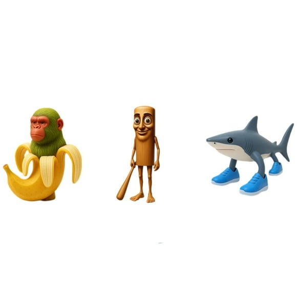 Tralalero Tralala Action Figure, AI Meme Shark Tung Tung Tung Sahur Toy Doll, Creative 3D Italian Brainrot Shark in Sneakers, Collectible Figures Gifts for Fans
