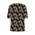 thumbnail image 5 of Women's Summer V Neck Tops Tie-dye/Floral Printed Short Sleeve Summer Graphic Tee Shirts Loose Fit Plus Size Casual Tshirts (XL, Black), 5 of 7