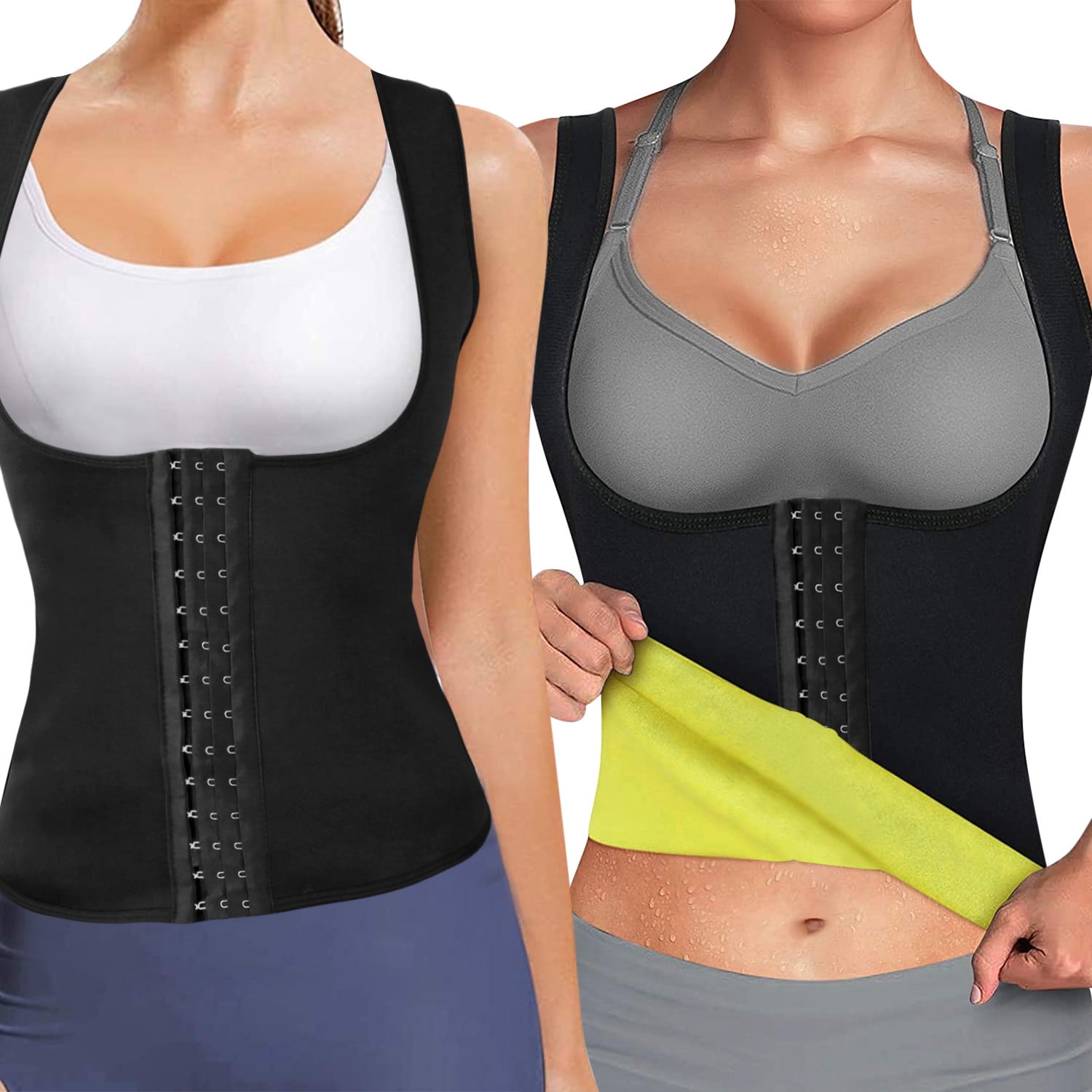 US Sports Neoprene Sauna Vest with Sleeves Gym Hot Sweat Suit Weight Loss Corset 