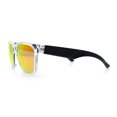 thumbnail image 5 of Colored Mirror Oversized Clear Frame Horn Rim Hipster Rectangle Plastic Sunglasses Orange Mirror, 5 of 6