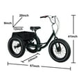 thumbnail image 5 of Three-Wheeled Bicycle, 7 Speed Tricycle with Double Disc Brake, 20 Inch Adult Tricycle, 3 Wheel Bike with Spacious Shopping Basket, Snow Tires Tricycle for Adult, Three-Wheeled Bicycles for Seniors, 5 of 7