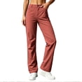 thumbnail image 2 of Hvogkswy Outdoor Hiking Pants Women, Solid Color Straight Leg Cargo Pants Loose Lightweight Casual Breathable Travel Pants with Pockets, 2 of 9
