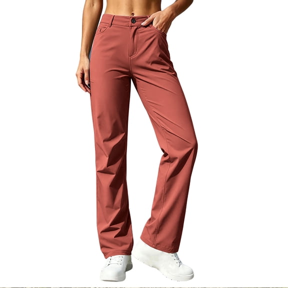 Levmjia Women's Hiking Pants Straight Leg Outdoor Casual Cargo Trousers with Pockets Zipper Lightweight Breathable Trekking Pants for Women Camping Walking