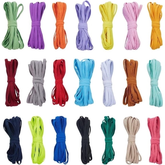 114 Yard 21 Colors Elastic Band 6mm Wide Elastic Knitting Band for Sewing Stretch Strap for DIY Clothing Headbands Decorations Crafts Sewing Accessories Colorful DIY