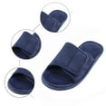 thumbnail image 5 of Mens Slippers,Breathable Open Toe Machine Washable Soft Sole Slippers for Indoor Outdoor Quiet Comfort,Slippers for Men,Navy,11-12, 5 of 9