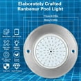 thumbnail image 2 of 12V Inground Swimming Pool Lights,6W IP68 Waterproof Stainless Steel Color Changing LED Pool Lights 4.33inch Diameter, 2 of 8