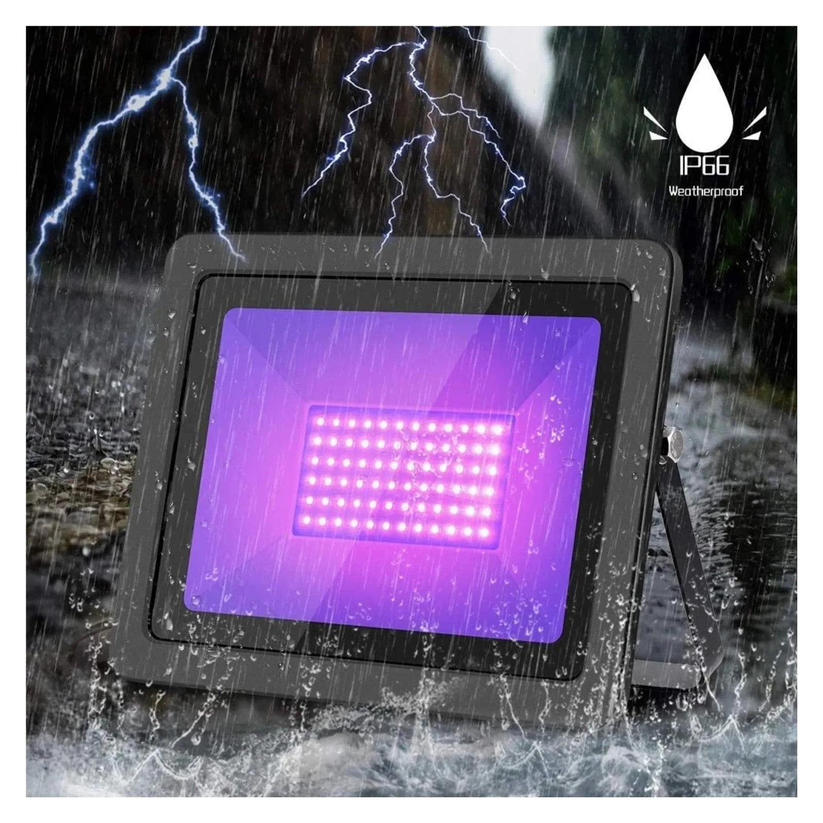 50W UV Black Light 395nm-405nm IP66 Waterproof Outdoor UV Flood Light For Blacklight Party Stage Lighting Aquarium Body Paint ,Save Energ