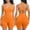Orange 2, variant on BLTIBY Shorts Bodysuit for Women Tummy Control Solid Color Shapewear Seamless Workout Bodycon One Piece Short Jumpsuits Brown L