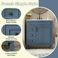 thumbnail image 6 of Euroco 30" Bathroom Vanity with Ceramic Sink, Small Bathroom Sink Cabinet, Modern Cabinet with 2 Drawers and Adjustable Shelf, 6 of 9