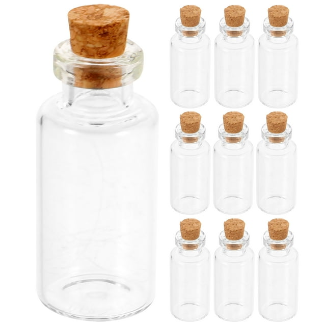 24 botellas de vidrio pequeñas, ideales para hacer tú mismo, con corcho.
