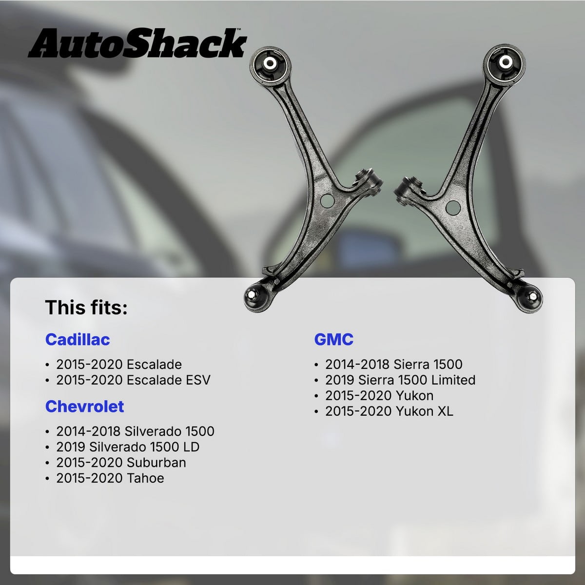 AutoShack Front Right Upper Control Arm and Ball Joint with Bushings for Chevrolet & GMC, Silverado 1500 2014-2018 Sierra 1500 2014-2018 Tahoe 2015-2020, 4WD RWD V6 4.3L V8 5.3L 6.2L