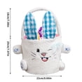 thumbnail image 3 of 14.9in Easter Bunny Candy Bag Storage Basket – Large Fabric Gift Tote with Handles for Kids Treats, Egg Hunt, Party Favor Holder, Holiday Snack Organizer (Blue or Pink), 3 of 6