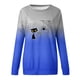 thumbnail image 1 of Sudadera de cuello redondo de Color degradado con estampado de araña y gato divertido de Halloween para mujer, Top de manga larga Fridja fjkfkj699, 1 of 4