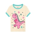 thumbnail image 4 of ATAIKU 3-10Y Toddler Little Girls Dinosaur Pajamas Set 100% Viscose Big Kids 2-Piece Pjs Summer Jammies, 4 of 13
