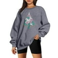 thumbnail image 4 of Ounisa Women's Casual Crew Neck Sweatshirt Loose Soft Long Sleeve Christmas Tree Bow Printed Pullover Christmas Tops, 4 of 4