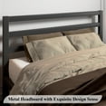 thumbnail image 4 of Queen Size Black Metal Bed Frame with Headboard, Heavy Duty Sturdy Platform Bed, No Box Spring Needed, Easy Assembly, Noise-Free, Modern Style Bedroom Furniture, 4 of 8