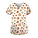 thumbnail image 1 of Blusa de manga corta con cuello en V para mujer, blusa de bolsillo con estampado de uniforme de trabajo Pompotops hkajfhjk473483, 1 of 4