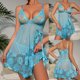 thumbnail image 2 of Señoras Linda Chica Sólido Lencería erótica Deep V Lace Bow Traje Suspender Falda Fridja nalpqowj41930, 2 of 9