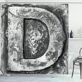 thumbnail image 1 of Ambesonne Letter D Shower Curtain, Alphabet Character Art, 69"Wx75"L, Black Grey, 1 of 3
