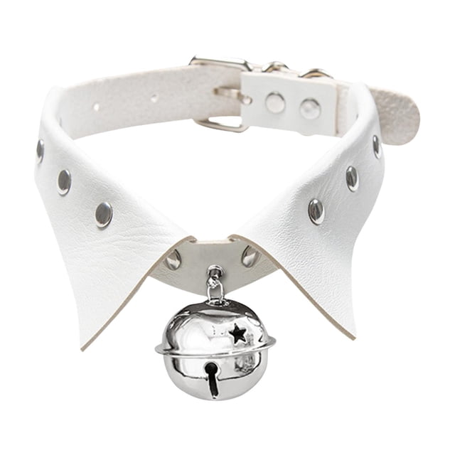 Collar de gargantilla punk Yinane con colgante de campana blanco para mujer Año Nuevo