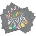 thumbnail image 2 of Happy Easter Placemats Set of 4, 12" X 18" Cute Bunny Ear Linen Table Place Mat, Colorful Hanging Easter Eggs Heat Resistant Table Mats for Dining Kitchen Home Holiday Decor, 2 of 6