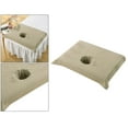 thumbnail image 4 of Half Tablecloth Beauty Salon Bed Face Hole Towel Khaki, 4 of 6