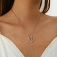 thumbnail image 6 of Ydou Rose Heart Initial Necklace for Women, 14K White Gold Plated Love Heart Letters with Rose Flower Pendant Necklace for Women, 6 of 9