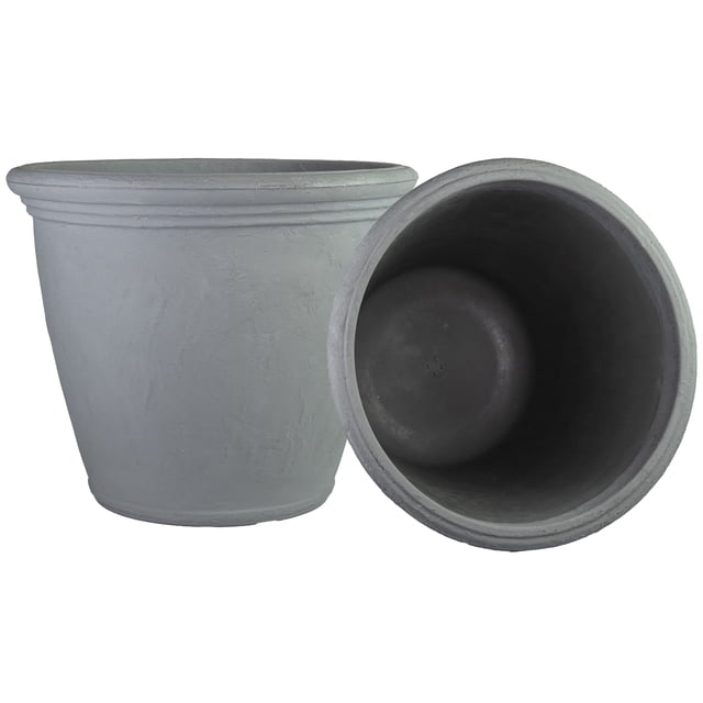 Sunnydaze Jardinière d'Extérieur à Double Paroi Résistante aux Intempéries en Anjelica - 20 Pouces - Fini Gris Pâle