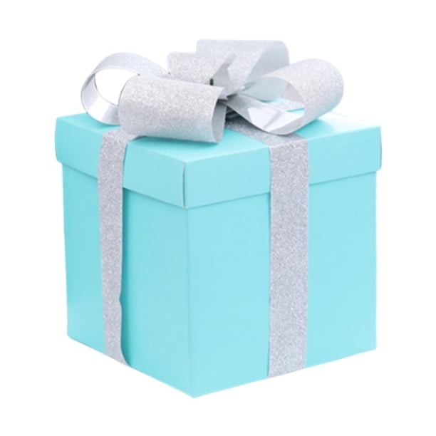 Cajas de regalo navideñas, adornos, cajas cuadradas, decoraciones navideñas para Año Nuevo Azul