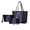 Black and Purple-Wolf Rose, variant on Wolf Rose Printed Handbag and Wallet Set Womens Top Handle Shoulder Bag Cosmetic Bag Leather Wristlet Wallet for Travel Shopping, Purple