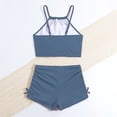 thumbnail image 7 of ZXLBBD Bathing Suits for Girls Halter Neck Hollow Design Solid Color Tankini Top and Shorts 2 Piece Swimwear Summer Vacation Outfit Casual Beach Pool,Blue,15 Y-16 Y, 7 of 7