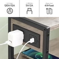 thumbnail image 3 of Small Narrow Side Table with Charging Station Slim Nightstand with USB Ports Outlet with Storage Shelf Gray BG102UBZ01, 3 of 10