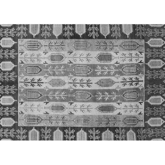 Ahgly Company Indoor Rectangle Abstract Gray Modern Area Rugs, 5' x 8'