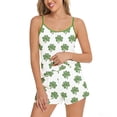 thumbnail image 2 of PNTUTB St. Patrick's Day Women's Fashion Print Casual Halter Top with Elastic Waist Shorts Two Piece Pajama Set, 2 of 6