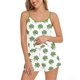 thumbnail image 1 of Pajama de mujer conjuntos de pantalones cortos con estampado cuello Sling Top, suelto hogar usar dos piezas de ropa de estar, 1 of 4