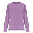 thumbnail image 6 of Long Sleeve Shirts For Women Sevevn Womens Long Sleeve Tops Ribbed Loose Fit Oversized Sweatshirts with Side Slit High Low Hem Fall Outfits 2025, 6 of 6