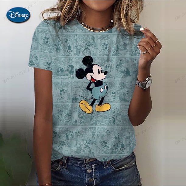 Boy Girl Kids Mickey Mouse Tshirts Disney T-shirts 3D Print Children's T Shirt Summer Fashion Cartoons T-shirt Round Neck Tshirt100 Gao Jinjia LED