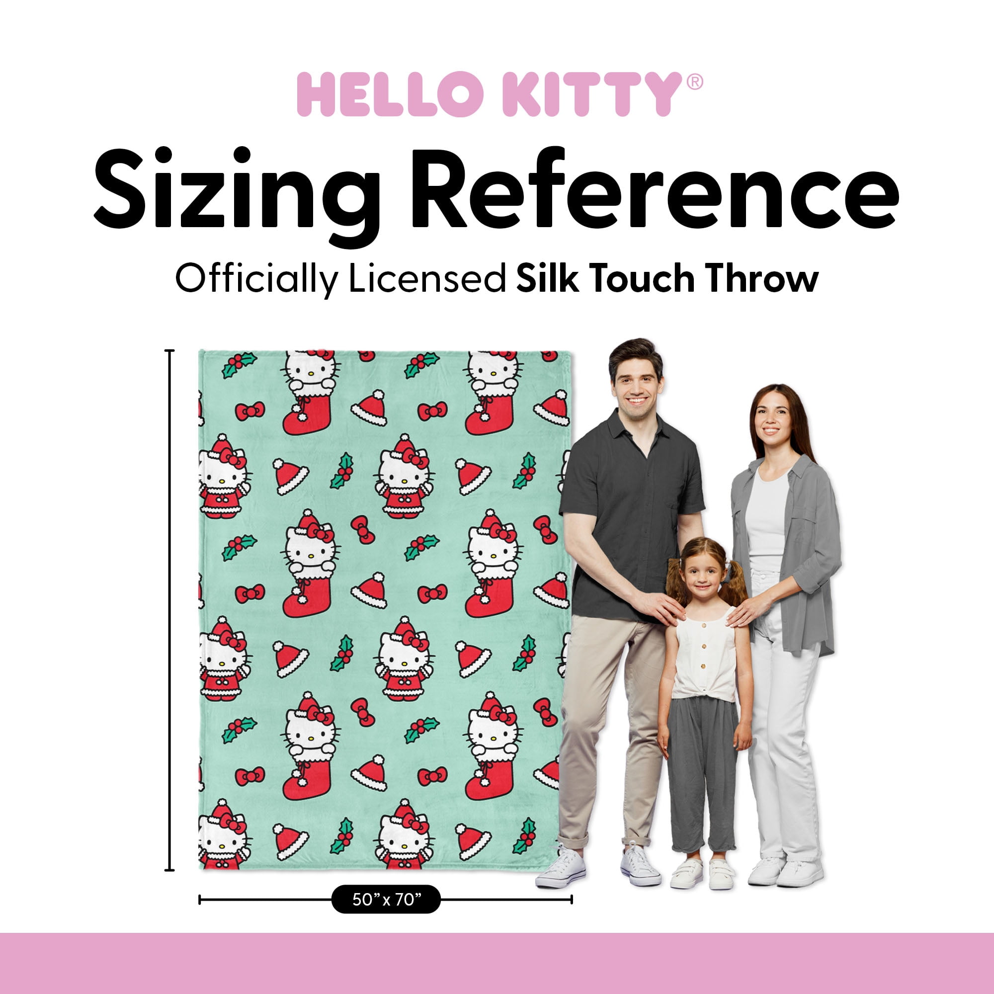 Hello Kitty Hello Mittens Ultra Fine Faux Fur Throw for Kids, 50x70 inches