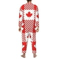 thumbnail image 5 of Bingfone Men'S Pajama Set 2 Piece Loungewear Pjs, Long Sleeve With Pajama Pants-Maple Leaves1, 5 of 9