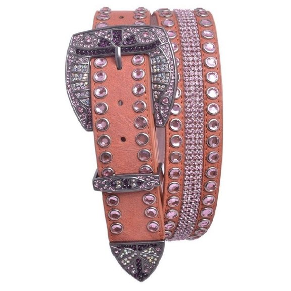 Nomad Creek Rhinestone Studded Mesh Leather Belt