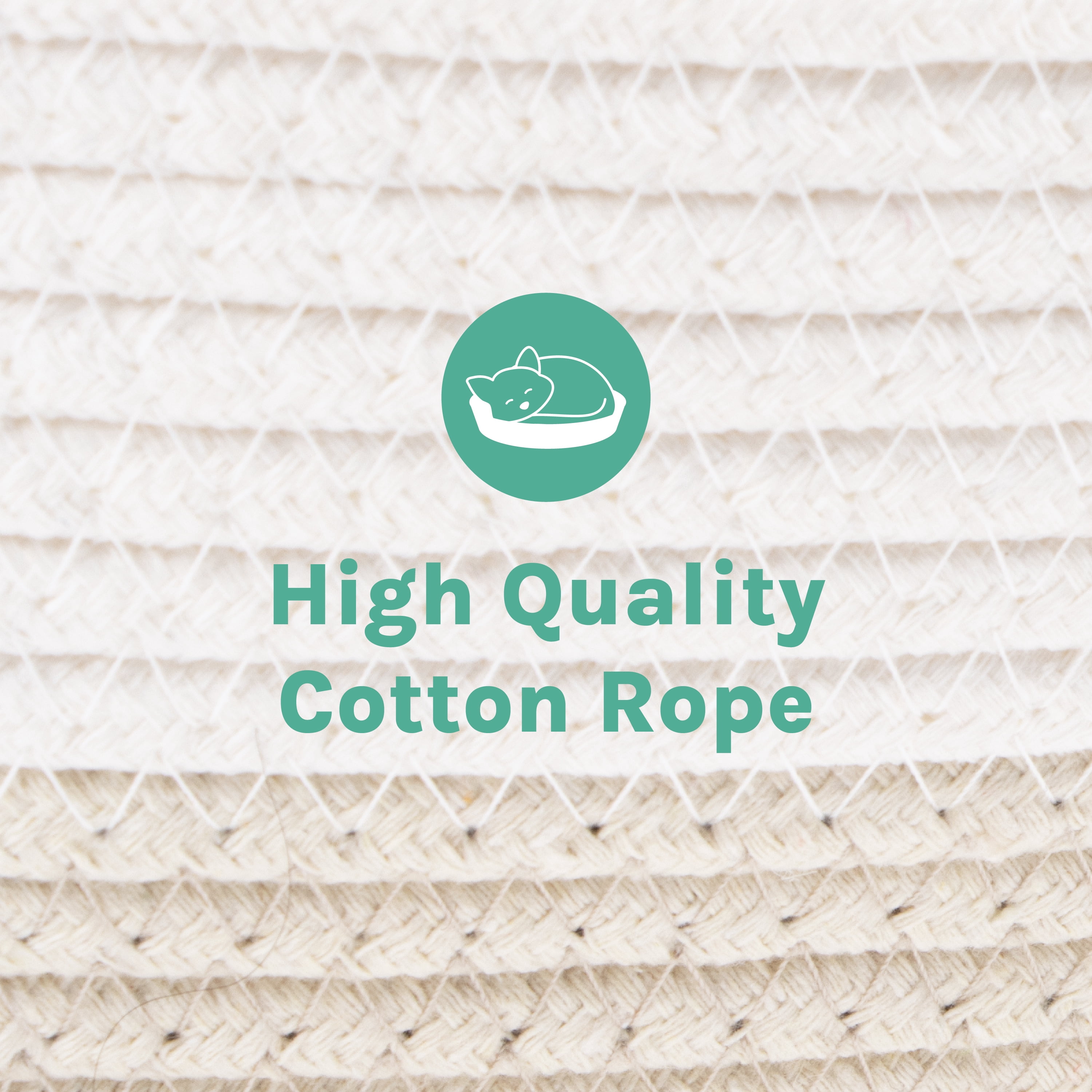 Kitty City Woven Cat Bed, Polyester and Cotton Rope Bed with Washable Cushion, Tan, One Size