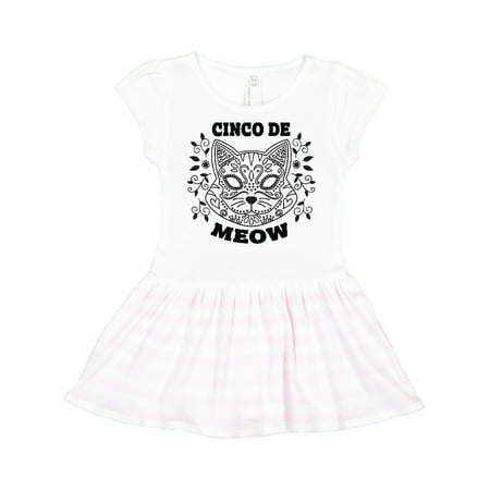 

Inktastic Cinco De Meow with Cat Sugar Skull and Flowers Gift Toddler Girl Dress