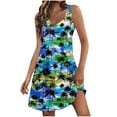 thumbnail image 1 of Vestidos de Verano con Cuello en V para Mujeres 2025 Casual con Bolsillos Boho Beach Camisetas Vestido Tanque Suelto, 1 of 8