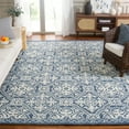 thumbnail image 3 of SAFAVIEH Micro-Loop Lagrange Floral Wool Area Rug, Blue/Ivory, 5' x 8', 3 of 6