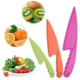 thumbnail image 6 of Casewin Plastic Kitchen Knife Set, Nylon Kitchen Knives for Kids, Safe Colorful Plastic Cooking Knives for Children, for Lettuce Salads or Cakes,3 Pcs, 6 of 7