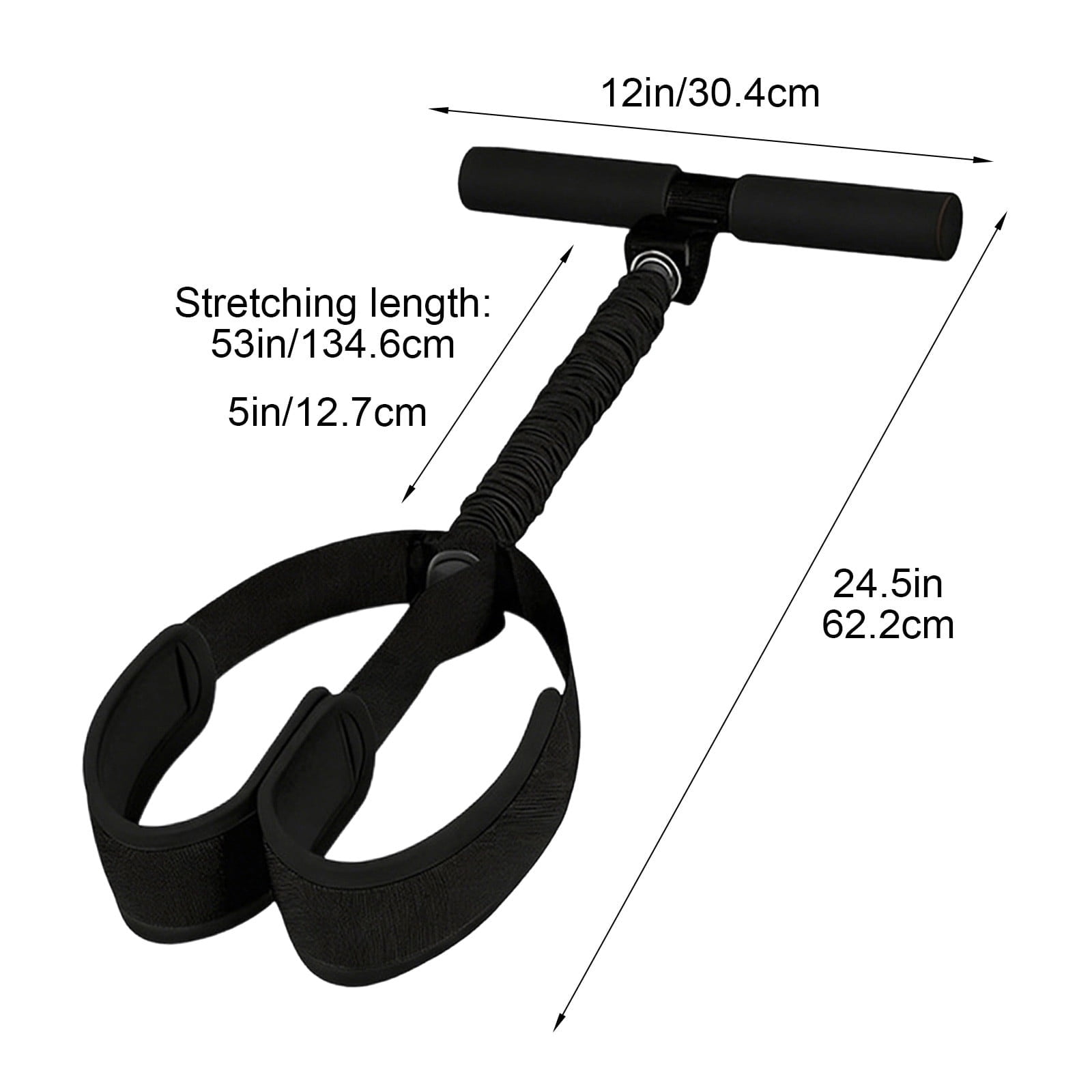 Durable Pedal Resistance Band with Handle, Fabric Foot Pedal, Sit Up Exercise Equipment for Abdomen, Waist, Arm, Core/ABS, Leg, Physical Therapy