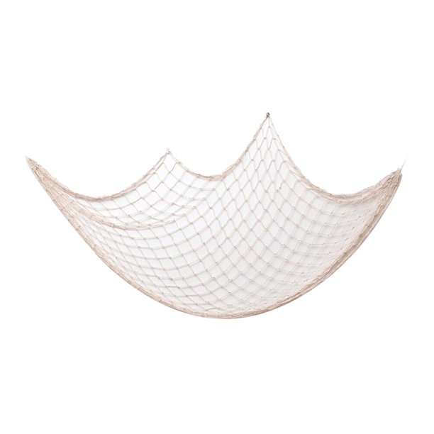 Estilo Mediterráneo Malla Colgante De Pared Decoración Colgante Beige_100X200cm Sunnimix Colgante de pared de red de pesca