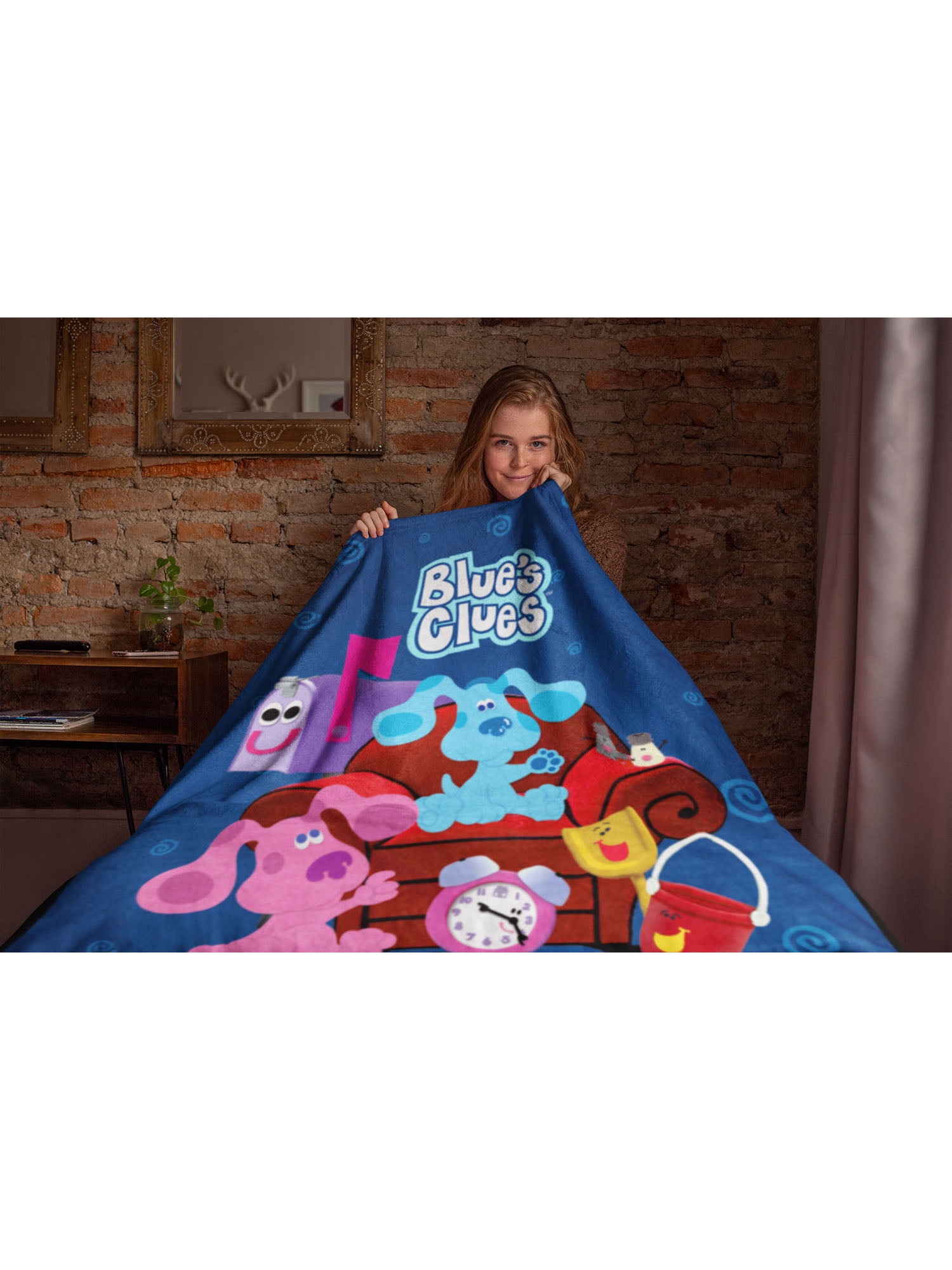 Blues Clues Throw Blanket - Blues Clues Classic Character Group Fuzzy Soft Fleece Throw Blanket For Bed Couch 46" X 60"