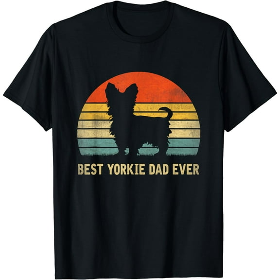 Vintage Best Yorkie Dad Ever Father's Day Gift For Dog Lover T-Shirt