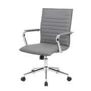 كرسي مكتب حديث مضلع الظهر قابل للتعديل مع أذرع باللون الرمادي من Boss Office Products